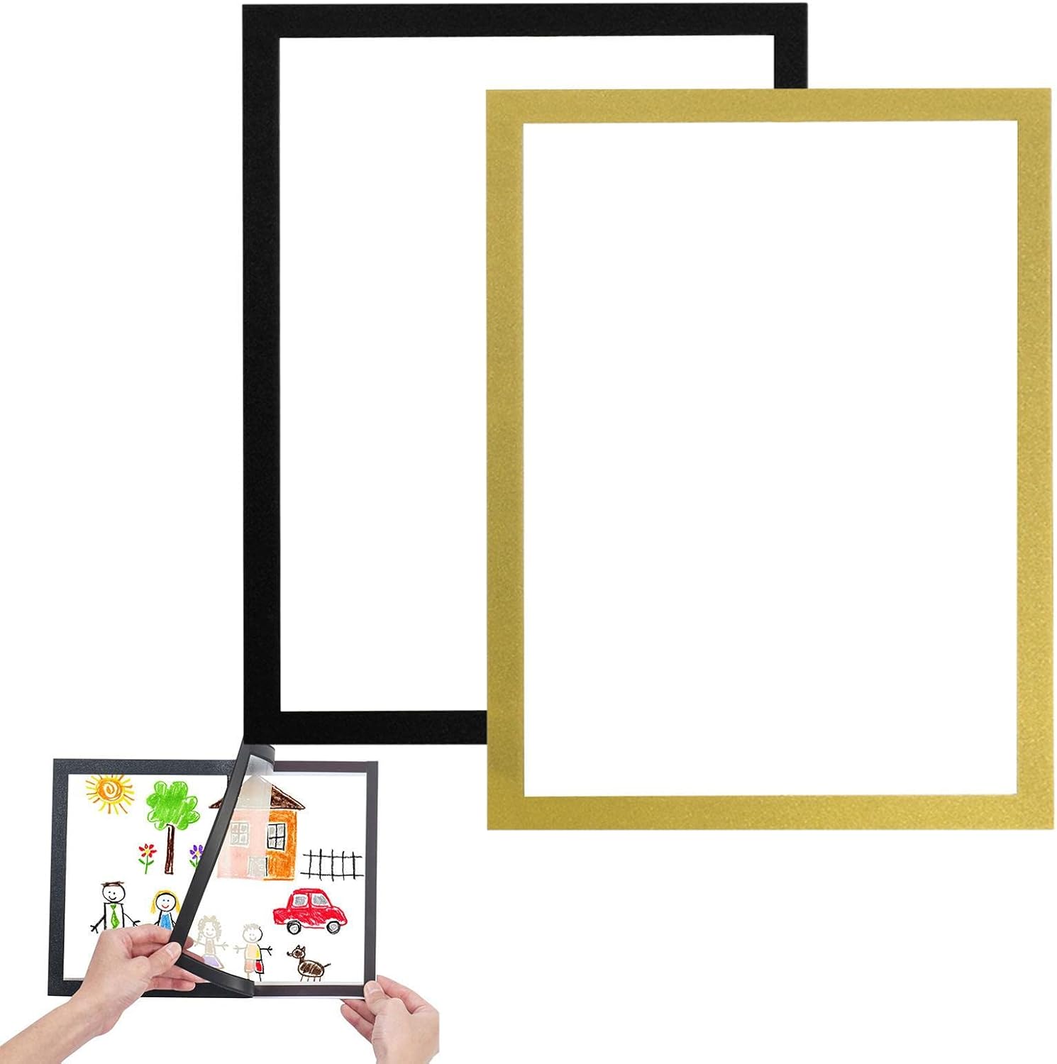 Voiakiu Display Frame, A3 /A4 Photo Pouch, Adhesive Display Frame, Waterproof