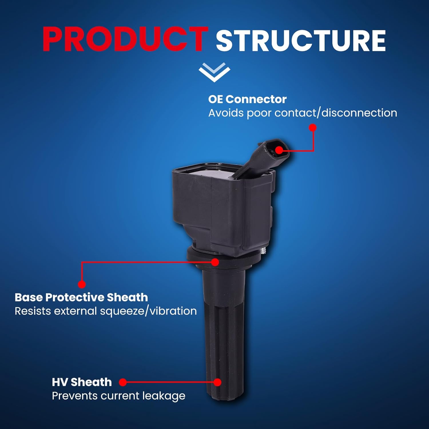 MOCA 6 Ignition Coils Fit 07-12 for Chevrolet Colorado L4 2.9L/ L5 3.7L, 07-12 for GMC Canyon L4 2.9L/ L5 3.7L, 06-07 for Isuzu Ascender & 06-09 for Saab 9-7X L6 4.2L