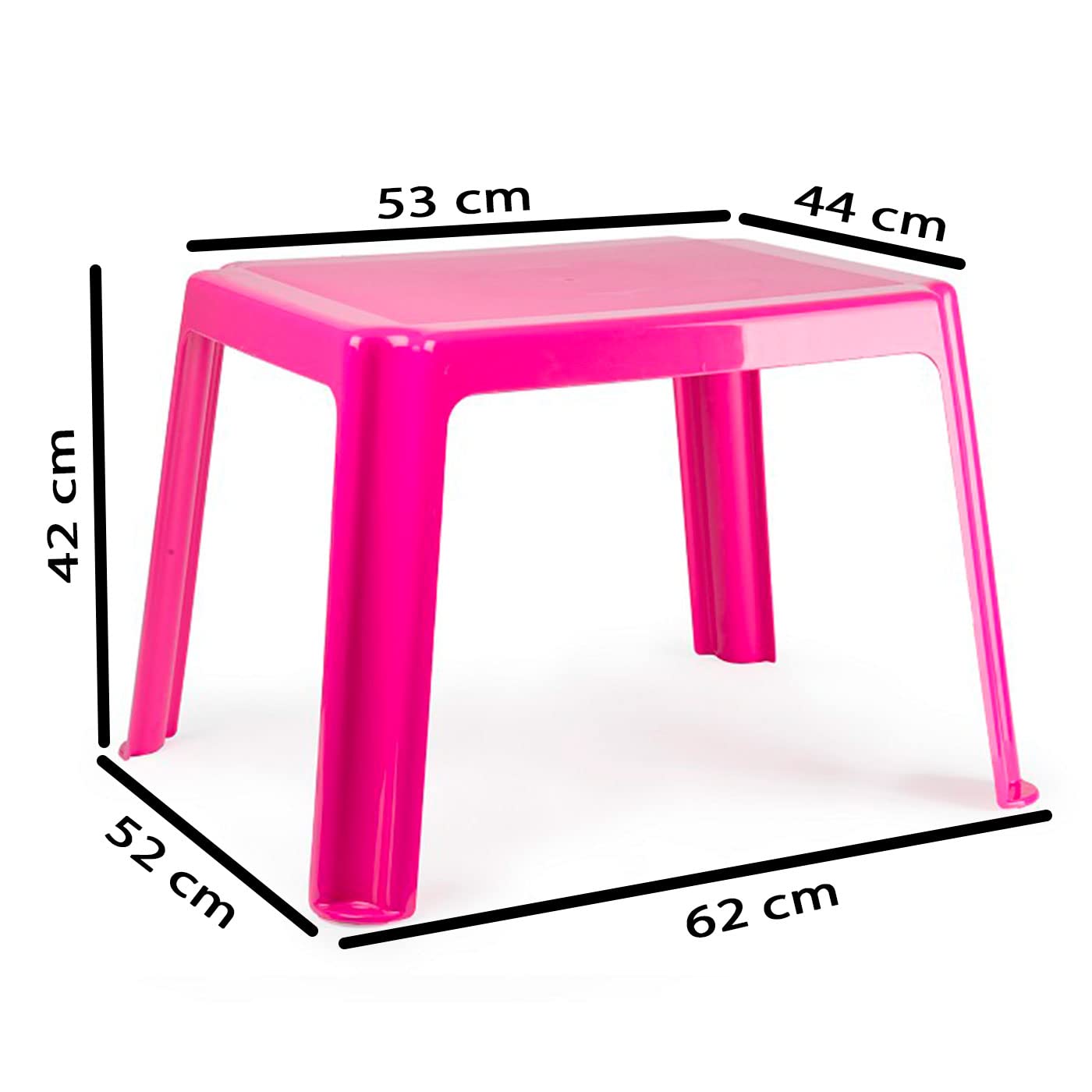 Acan Tradineur - Set de Mesa y Silla Infantil de plástico, Modelo Tipi, Estructura sólida, niños, Interior y Exterior, salón, jardín, Fabricado en España (Fucsia)