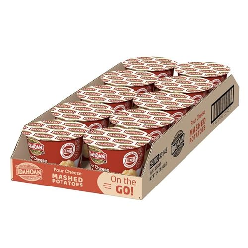Idahoan Four Cheese Mashed Potatoes, Made With Gluten-Free 100-Percent Real Idaho Potatoes, 1.5 Oz Cup (Pack Of 10) #TOP5