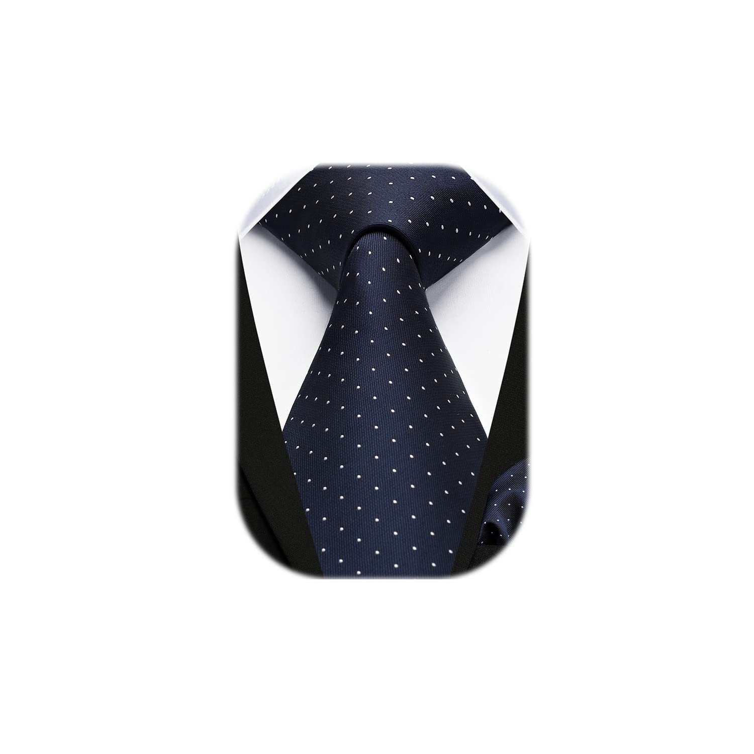HISDERN Corbatas de Hombre Modernas Conjunto Corbata y Pañuelo Lunares Corbatas Elegante Boda