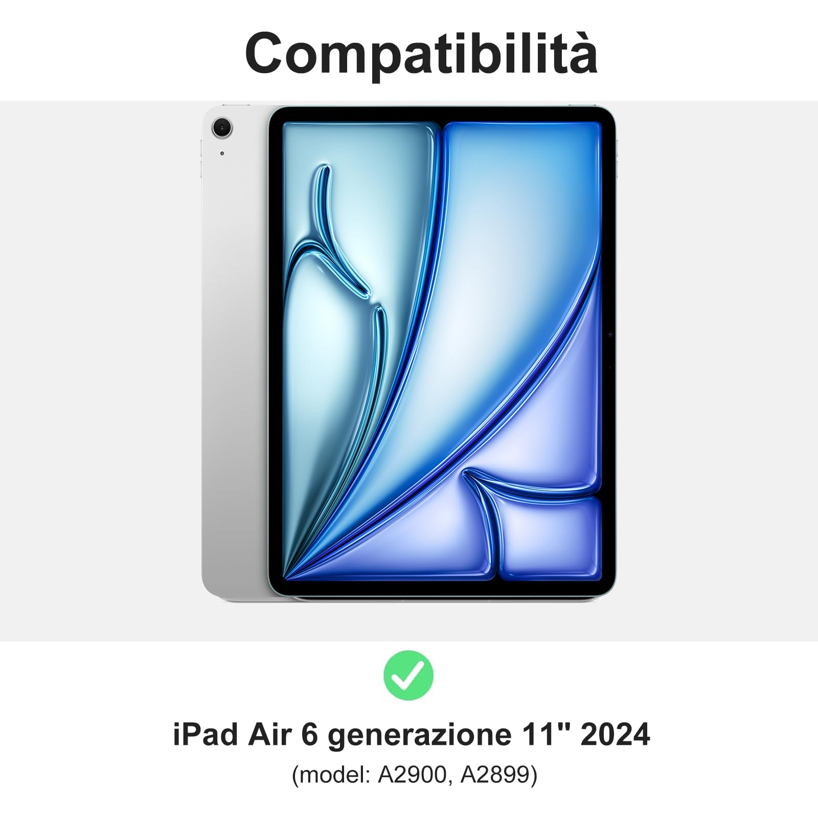 WINCHKING Cover Tastiera per iPad Air 11 M4 2026/M3 2025/M2 2024 con Touchpad, Italiano QWERTY, Custodia con Bluetooth Rimovibile Tastiera per iPad Air 11 Pollici M4/M3/M2, Verde scuro