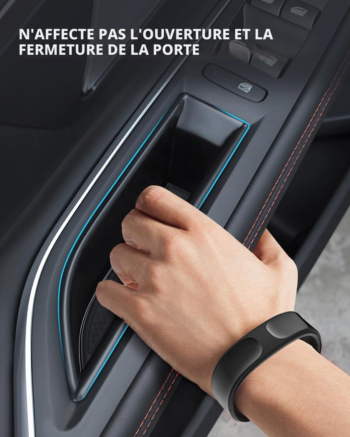 (2 Pièces Organiseur Poignée de Porte Avant Peugeot 3008 5008 | Compatible avec 3008 / 5008 2016-2023, Boîte Rangement de Porte avec Tapis Antidérapants, Matériel ABS