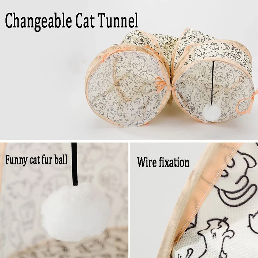 Casa para Gatos Juguete para Gatos Túnel Plegable para Gatos Cama para Gatos Juguetes para Interiores Tienda Interactiva