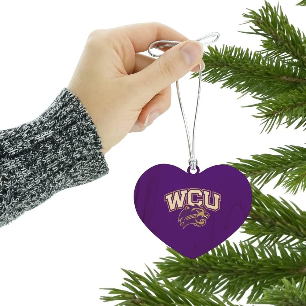 GRAPHICS & MORE Western Carolina Primary Logo Heart Love Wood Christmas Tree Holiday Ornament - Image 3