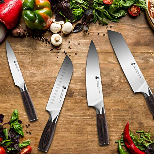 TUO Utility Knife 5 inch - Small Kitchen Chef Knife - German HC Stainless Steel - Ergonomic Pakkawood Handle - Osprey Series with Gift Box