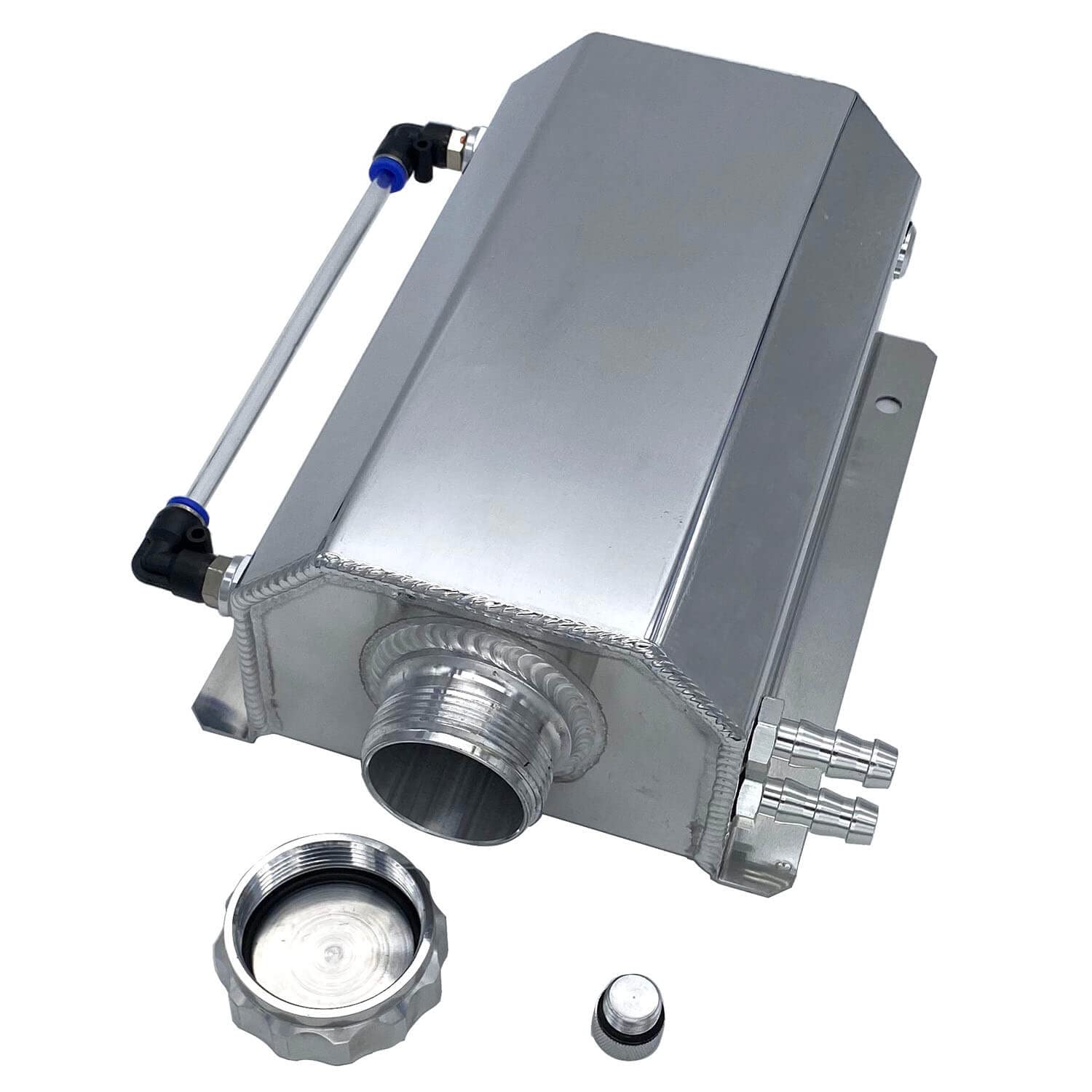 ACCYPRO 2L Universal Aluminum Radiator Coolant Overflow Expansion Tank Recovery Water Tank Reservoir (chrome)