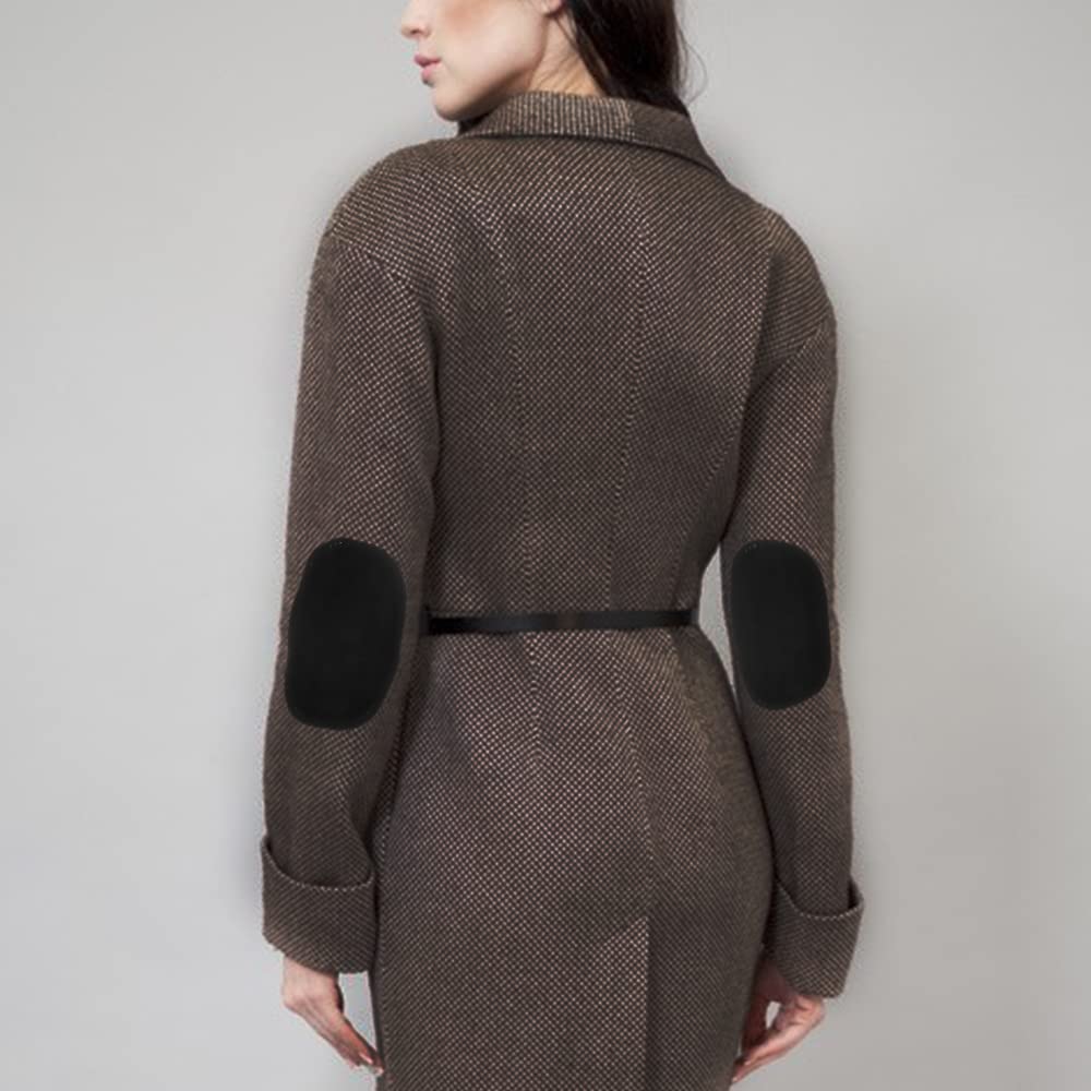 4 Stück genähter Stoff ovale Ellenbogen-Knie-Patch Pullover Hose Restaurierung Zubehör (schwarz und braun)