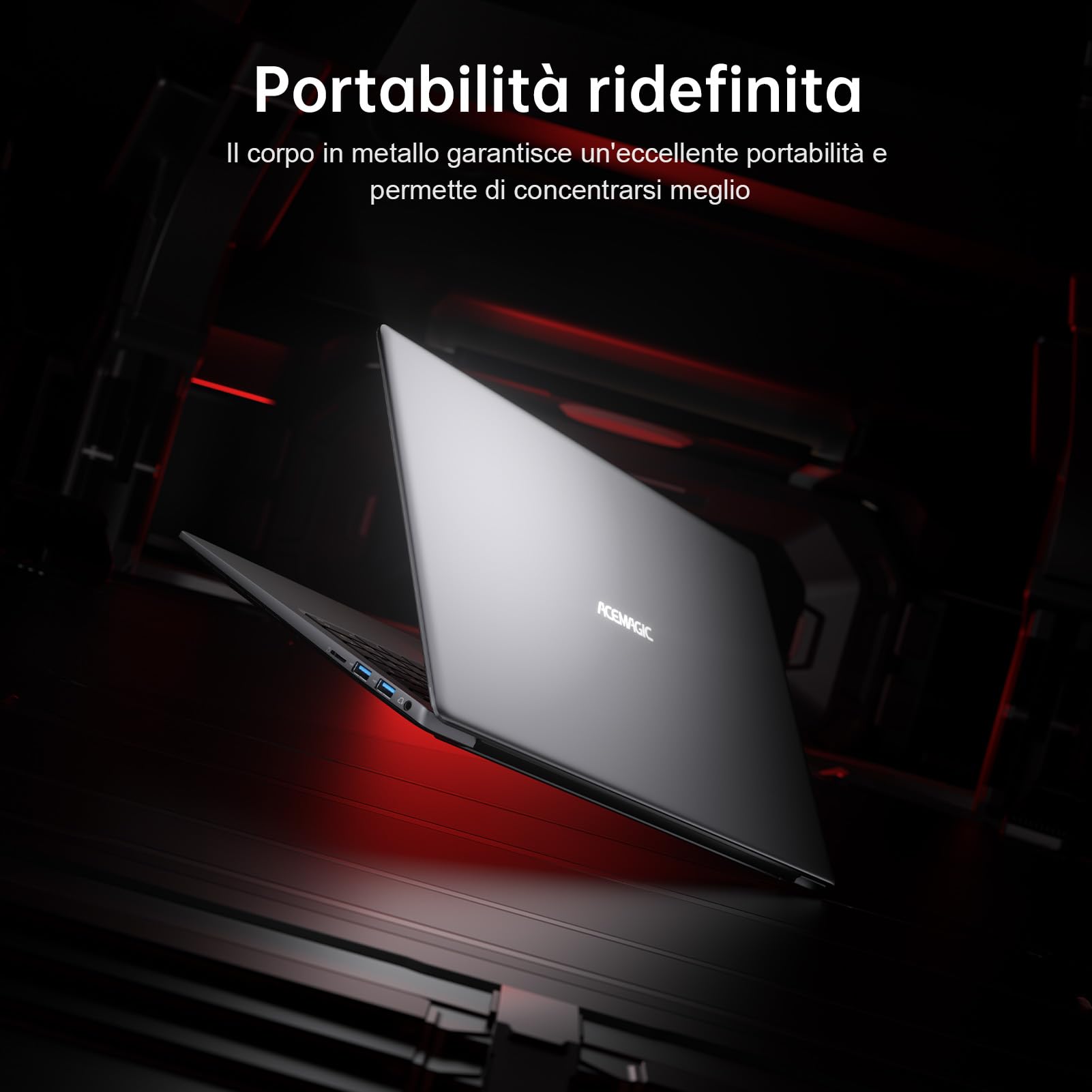 ACEMAGIC Gaming PC Portatile A-MD Ryzen 7 5700U,Fino a 4,3GHz,16,1 Pollici PC Portatile in Offerta,RAM 16GB SSD 512GB,Tastiera Retroilluminata Laptop,Metallgehäuse,WiFi6,HDMI