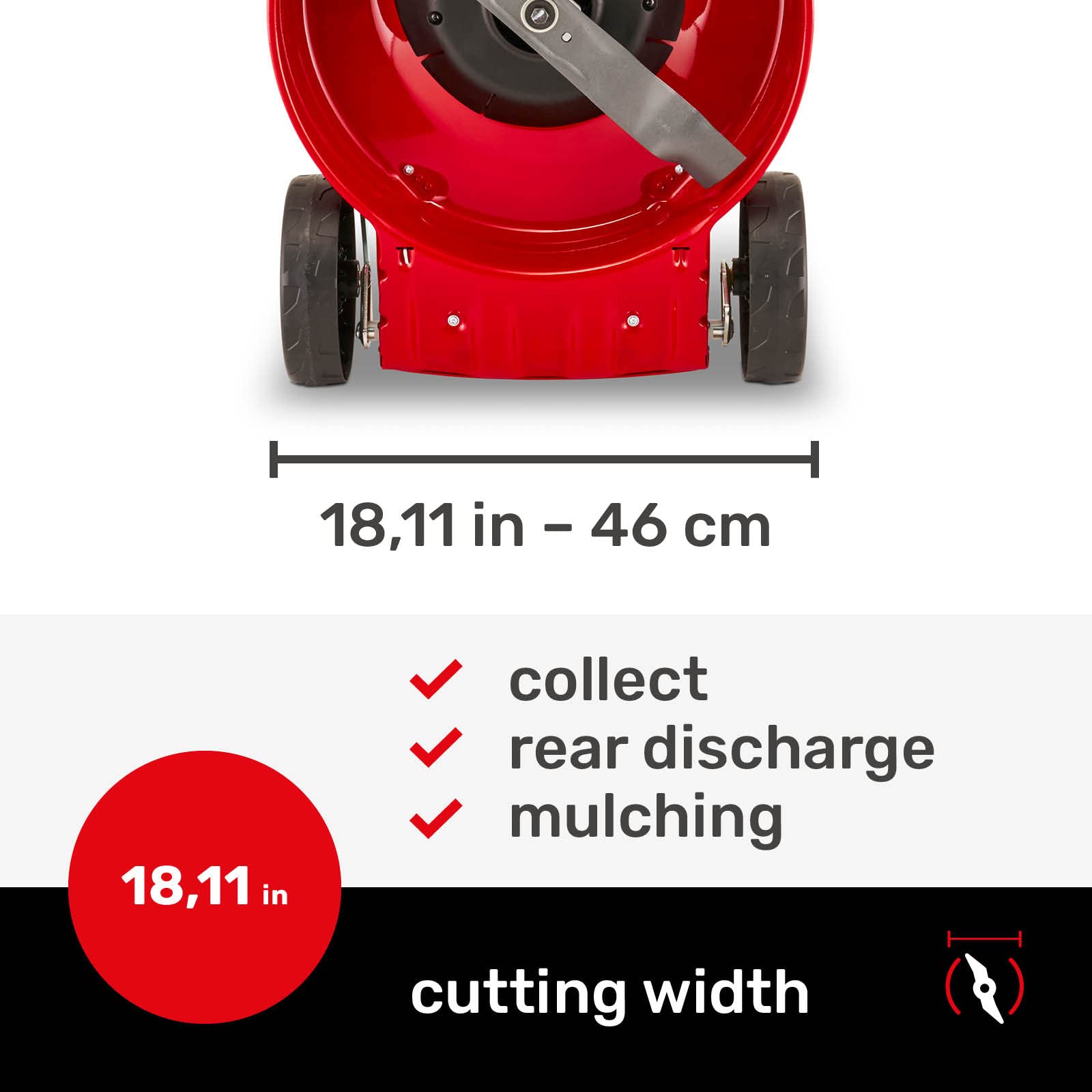 Mountfield Cortacésped de propulsión Manual, Modelo HP185, Rojo y Gris, artículo 2L0481043/MC