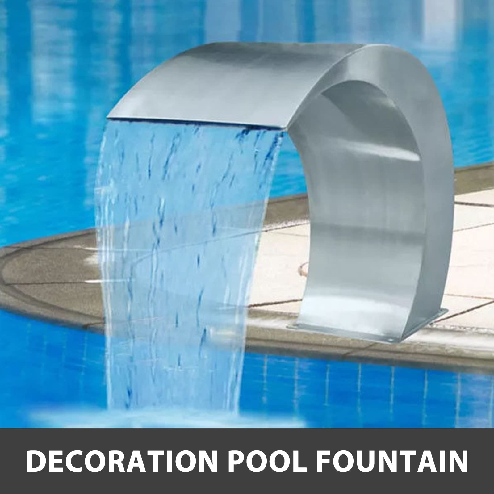 60x30cm / 40x20cm Fontaine Acier Inoxydable Pond Natation Caractéristique Robinet de matériel décoratif(30 x 60 cm)