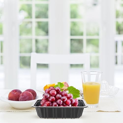 Miniatura 9 de Hemoton 50 bandejas desechables para verduras, bandejas de frutas resistentes para servir aperitivos, catering, recipientes de alimentos para