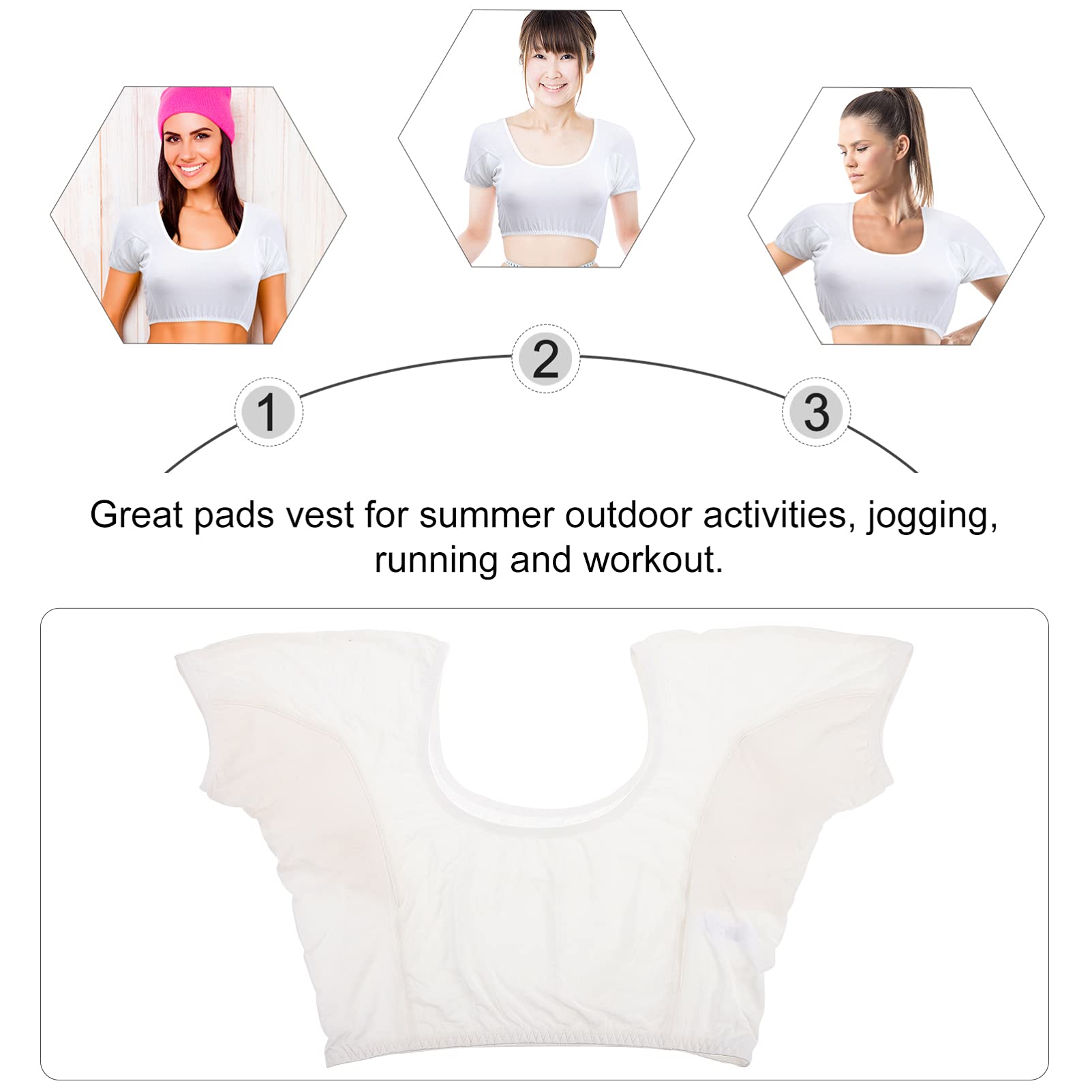Amosfun Sous-vêtements de sudation - Gilet respirant et lavable - En coton - Résistant à la transpiration - Taille S