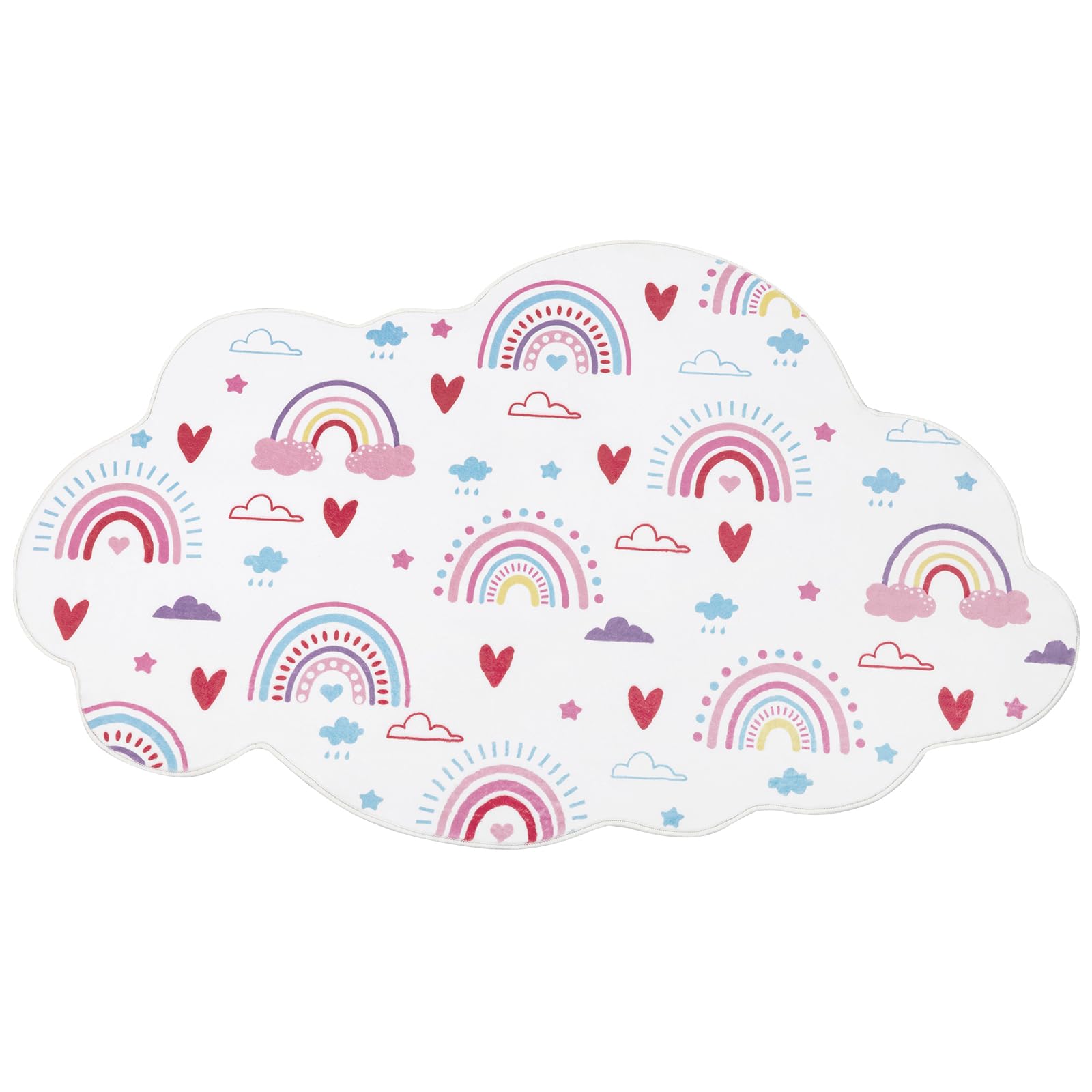 Regenbogen-Teppich für Kinderzimmer, flauschig, weich, dekorative Bodenmatte, Wolkenform, waschbar, Teppiche für Mädchen, Schlafzimmer, Zeltschloss, Badezimmer, Kinderzimmer, Kindertagesstätte
