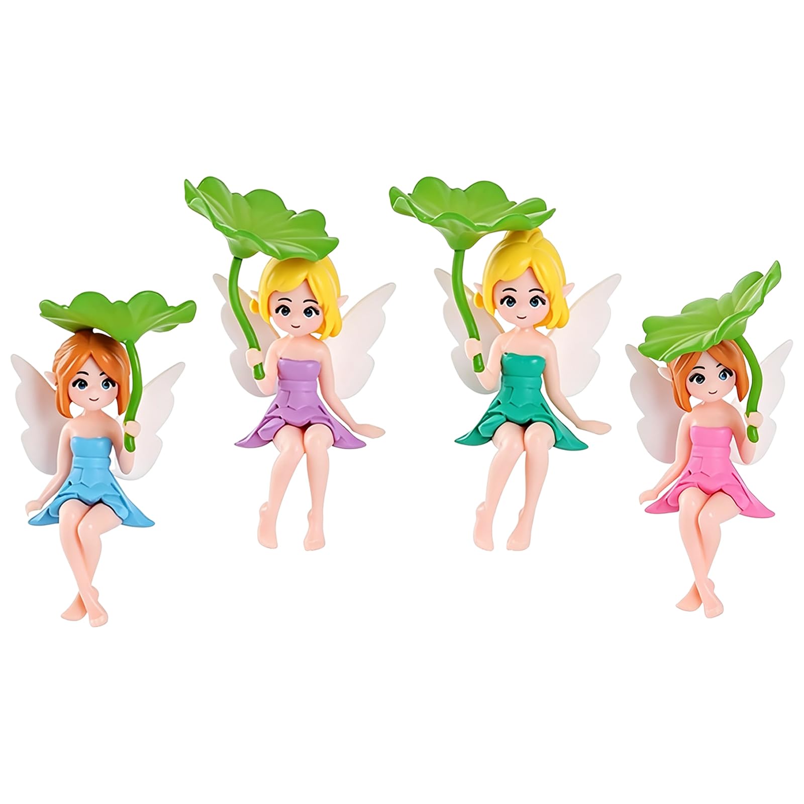 ZPSCXQ Fairy Cake Toppers, Set of 4 Fairy Figures for Cake Decorations and Fairy Gardens, Whimsical DIY Craft Accessories for Gift Presentations and Terrarium Scenes