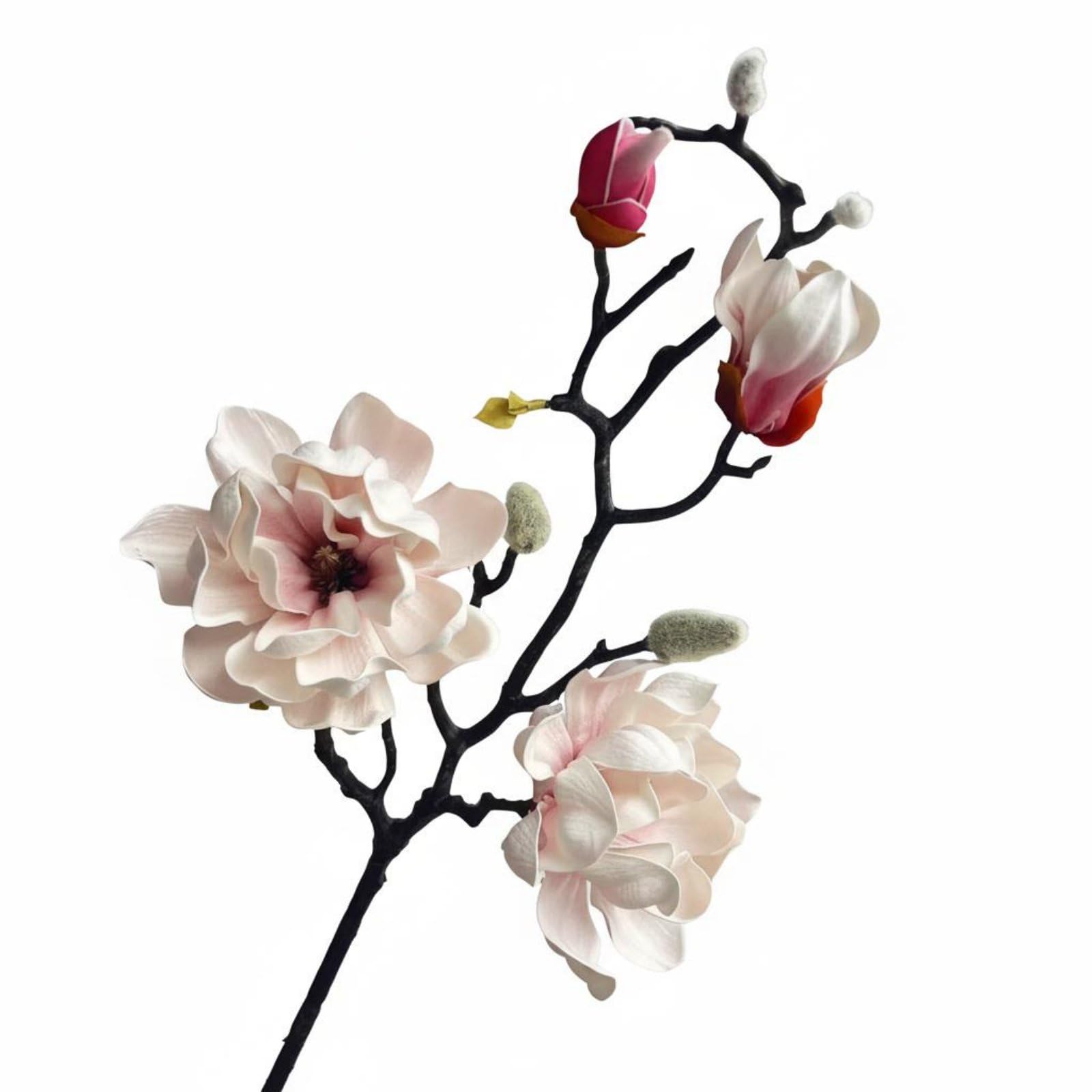Fleur artificielle magnolia rose pâle déco de chambre et salon au pliage flexible facile