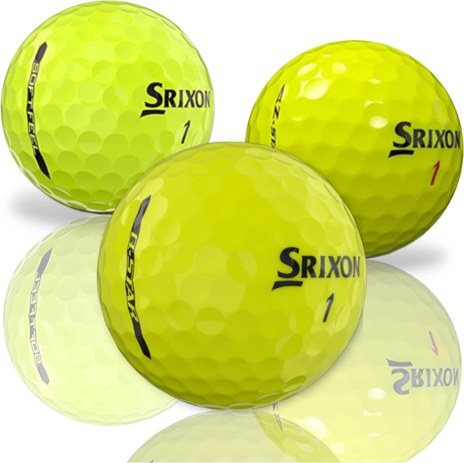 Srixon Cheap Recycled Golf Balls Yellow Mix for Z Star, Soft Feel & Q Star - Bulk Deal