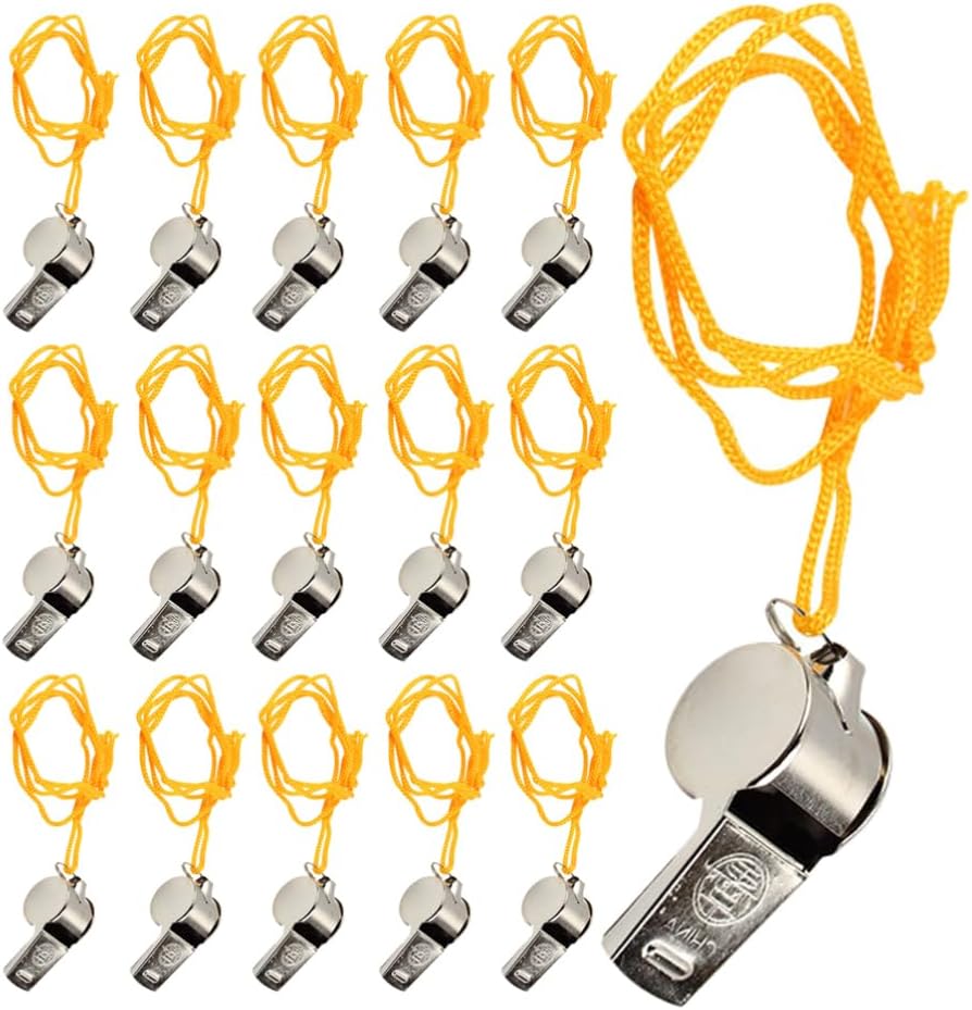 Toddmomy Sports Whistle with Lanyard Football Referee Whistle Emergency Whistle Loud Crisp Sound Whistle