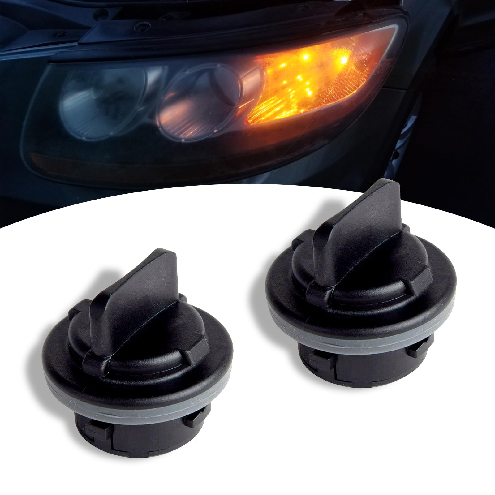 JawGrew Car Turn Signal Socket, Car Tail Light Socket Wire Assembly, Flame Retardant Shell + Copper Terminal Connector Tight Fit Replacement, Compatible with Hyundai Kia Elantra 92166-3K000 (Black)