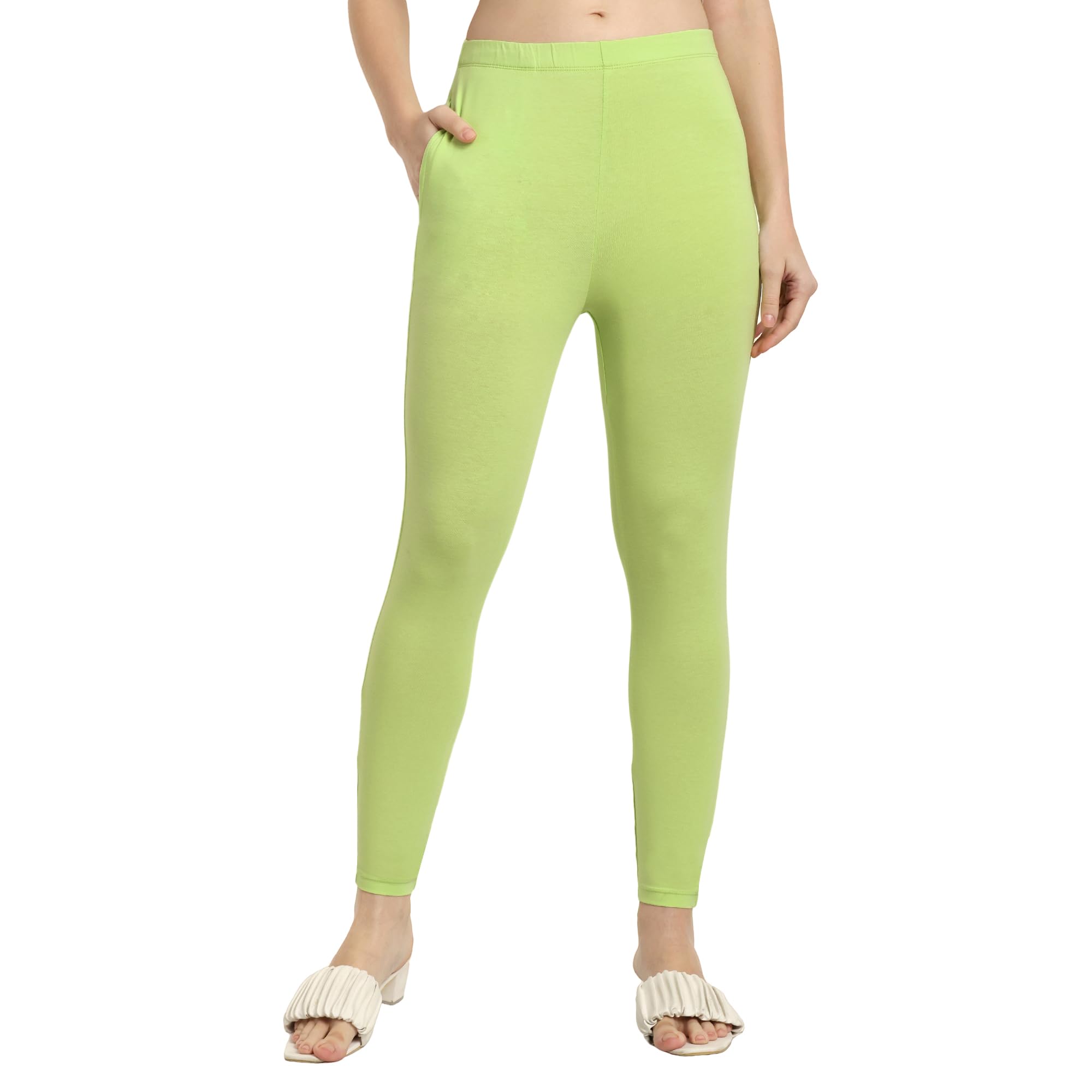 one sky Women Ankle Length Leggings | Premium Cotton Modal Spandex Blend | High Waist Stretchable & Bio-Washed Fabric | Colour-Lock | Ethnic Leggings for Women-picture-30