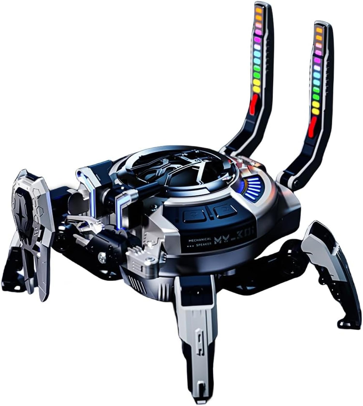 Mechanical Crab Bluetooth Speaker with Multicolor LED - Enhanced Stereo Sound, Deep Bass, Dual Pairing - 8H Playtime for Home, Party, and Outdoor
