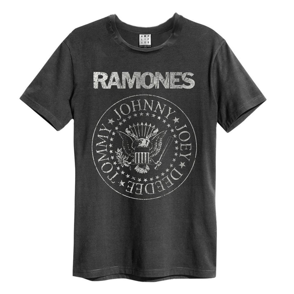 Amplified The Ramones Classic Seal Charcoal T-Shirt (L)