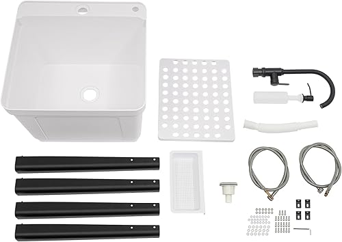 Miniatura 9 de Fregadero utilitario, fregadero de lavandería independiente, bañera de lavandería que ahorra espacio, fregadero portátil, lavabo de mano para