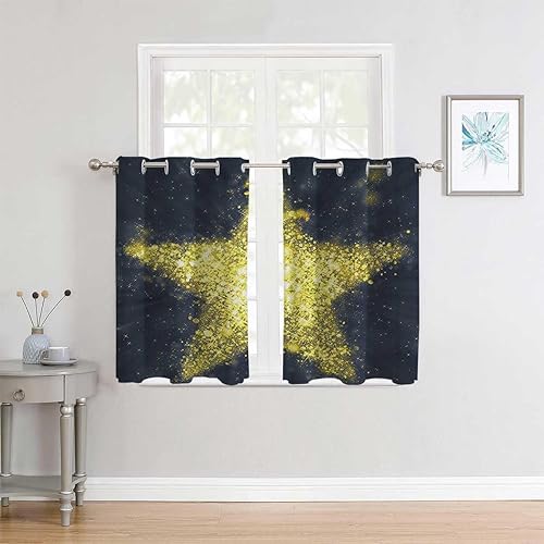 Miniatura 3 de YANFENQI Cortina para Dividir Habitacion Stars Door Curtains Curtain Divider 55Inch Width by 45Inch Length,2 Panels