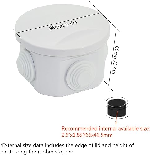 Miniatura 123 de LeMotech Caja de conexiones, plástico ABS IP55 resistente al agua y al polvo, caja eléctrica universal, caja de proyectos para exteriores e