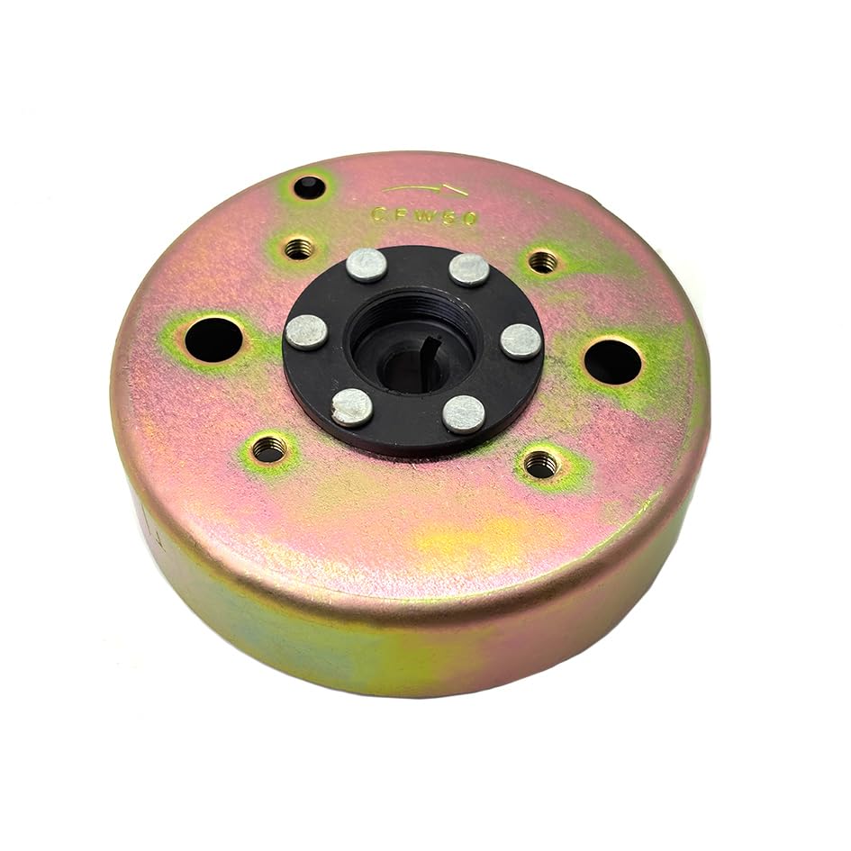 GY6 Magneto Stator Flywheel Rotor Kit,8 Coil Copper Stator for GY6 50cc 139QMB 139QMA Scooter Moped ATV Go-Kart Engine,High Performance Part with Flywheel Puller & Clutch Lock Tool (0° Mounting Hole)