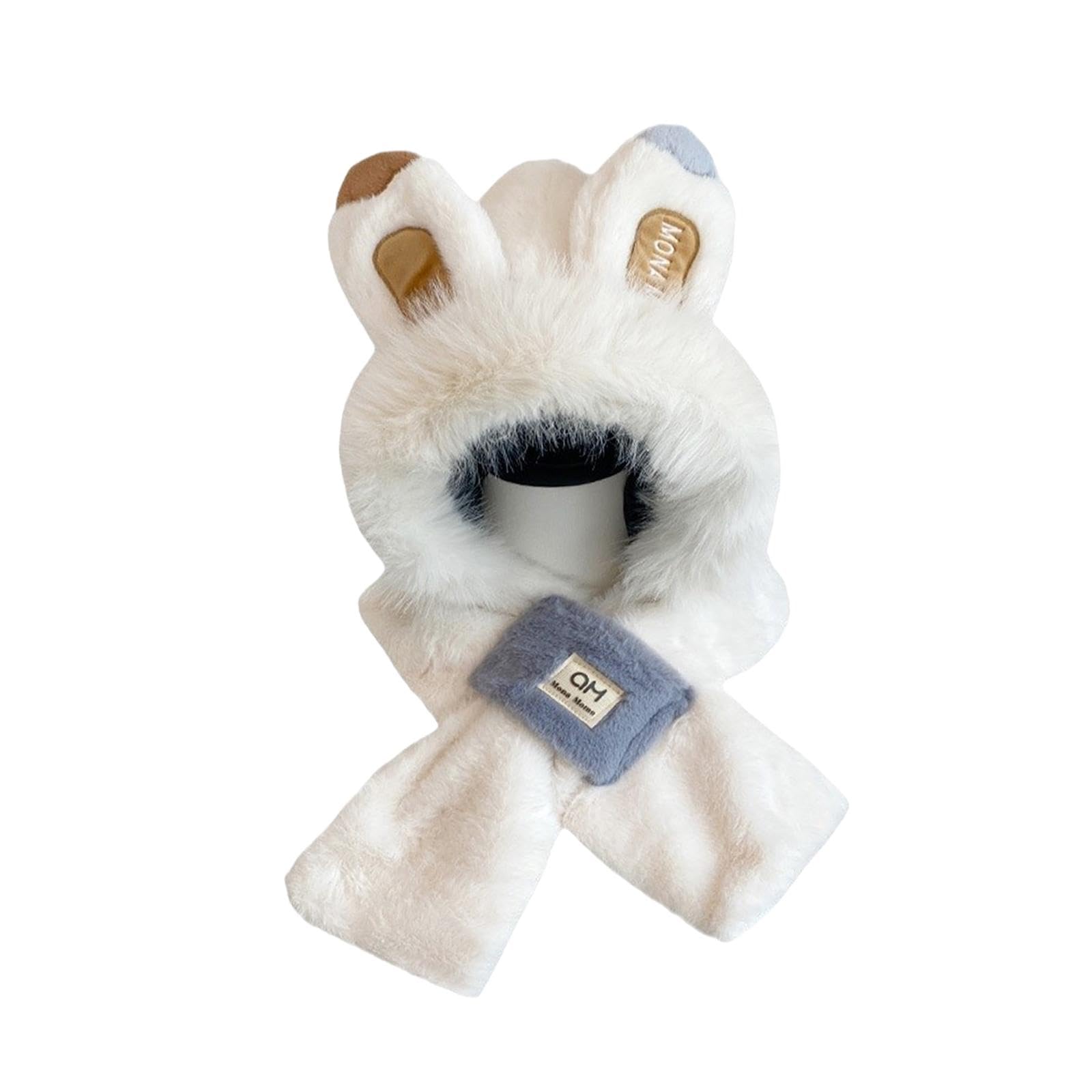 The Style SutraWinter Hat Scarf Comfortable 2 in 1 Beanie Headwear Cartoon Plush Animal Hat White|Clothing, Shoes & Accessories | Womens Accessories | Hats-image-21