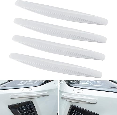 4 tiras protectoras para parachoques trasero de automóvil, tiras de parachoques de esquina delantera y trasera, cinta antiarañazos, fibra de carbono