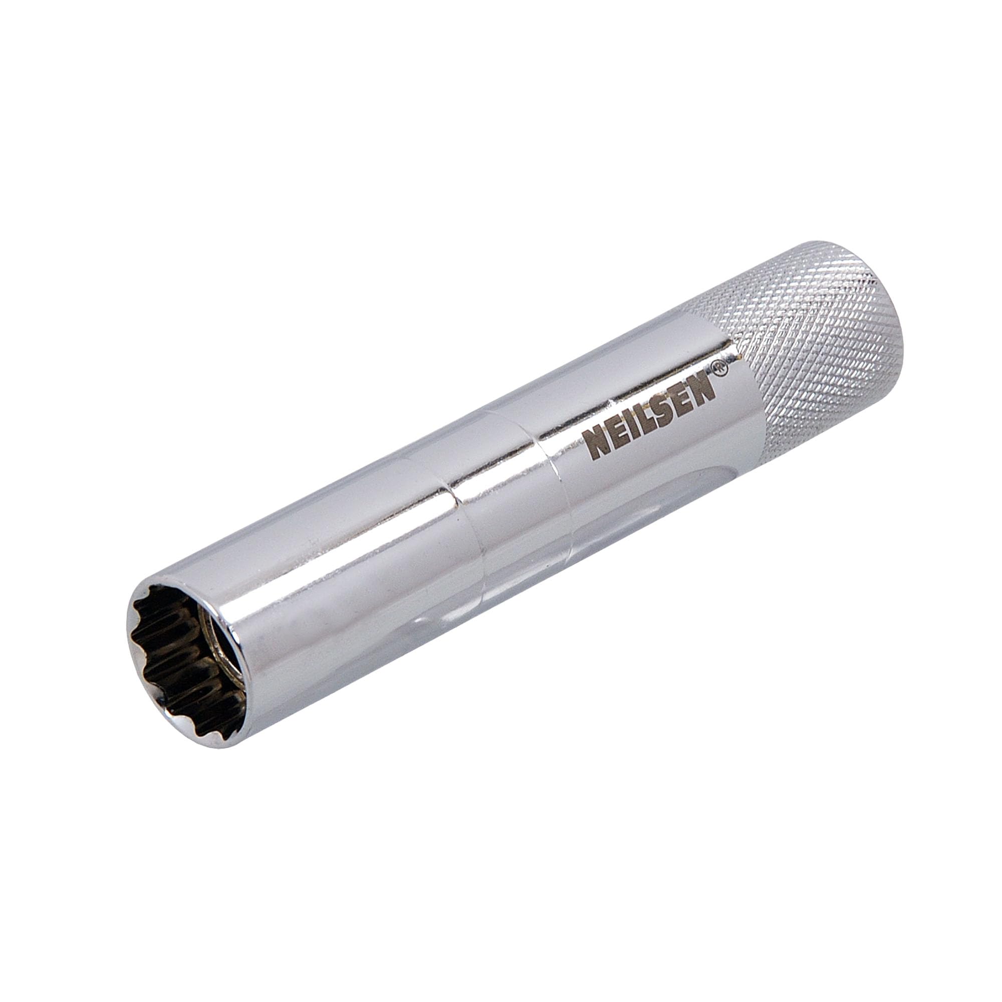 Neilsen CT4508-3/8in Dr Spark Plug Socket 14mm | Magnetic Thin Wall 90mm Long | Bi-Hex 12pt | CR Vanadium Compatible with BMW, Compatible with Mini, Compatible with Renault, Compatible with Peugeot