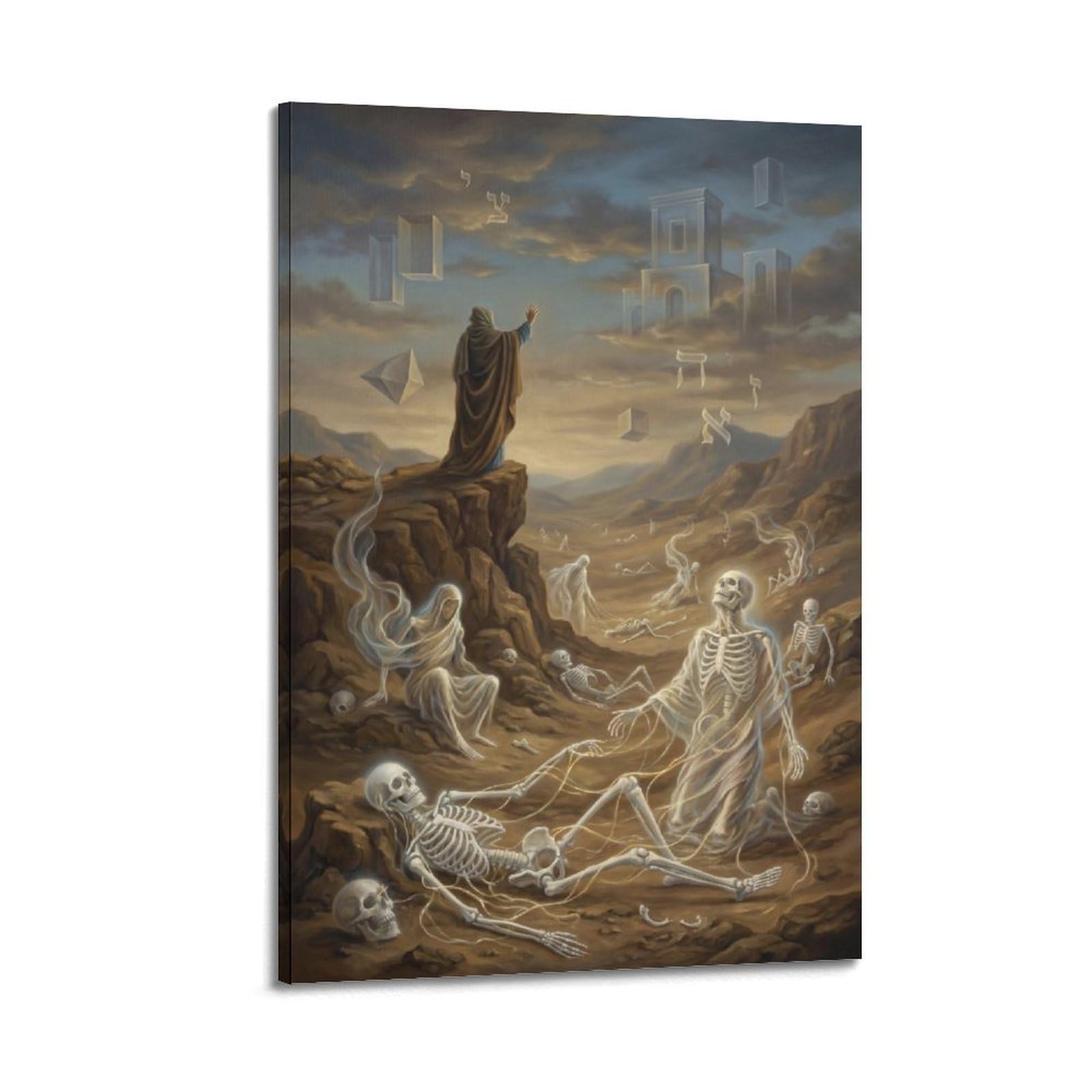 OKNGB Sacred Bible Religious Poster Ezekiel's Vision Decorative Painting Canvas Art Picture 24x36inch(60x90cm)
