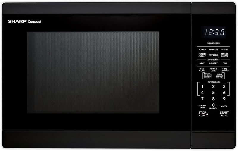 Sharp SMC1461KB 1,4 pies cúbicos. Horno microondas de encimera negro de 1100 W ft.