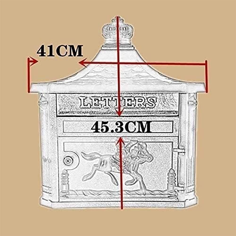 Wall Mount Letterbox Modern Design Mailbox Wall Mount with Lock and Key Large Letterbox for Modern House Apartment Rural Roadside