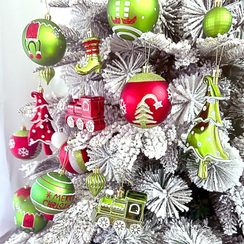 Boules de Noël en ensemble incassable de suspensions pour grands sapins - 4
