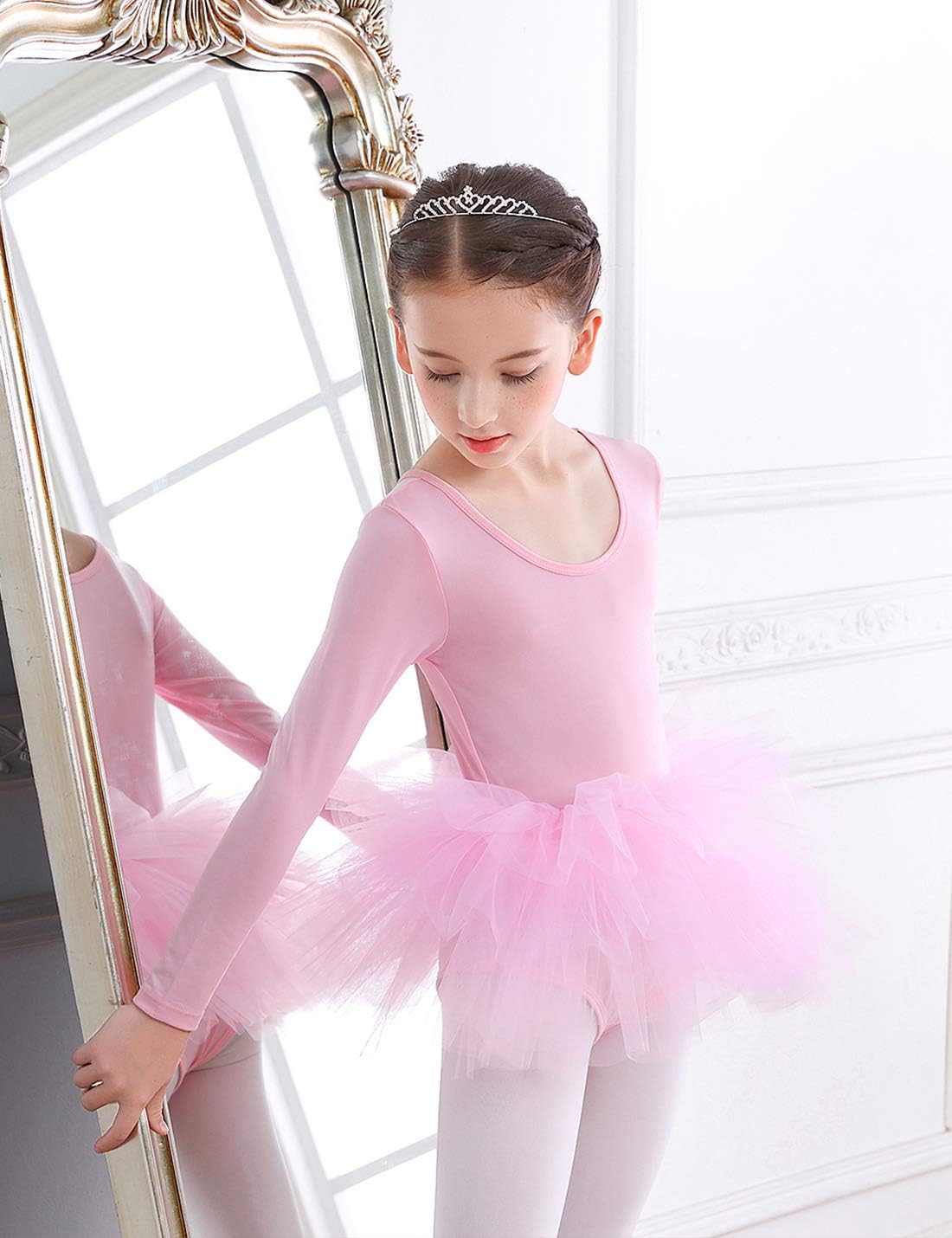 KARETT Long Sleeve Tutu Dresses for Toddler Girls Dance Ballet Leotards Little Girls Ballerina Outfits - Image 4