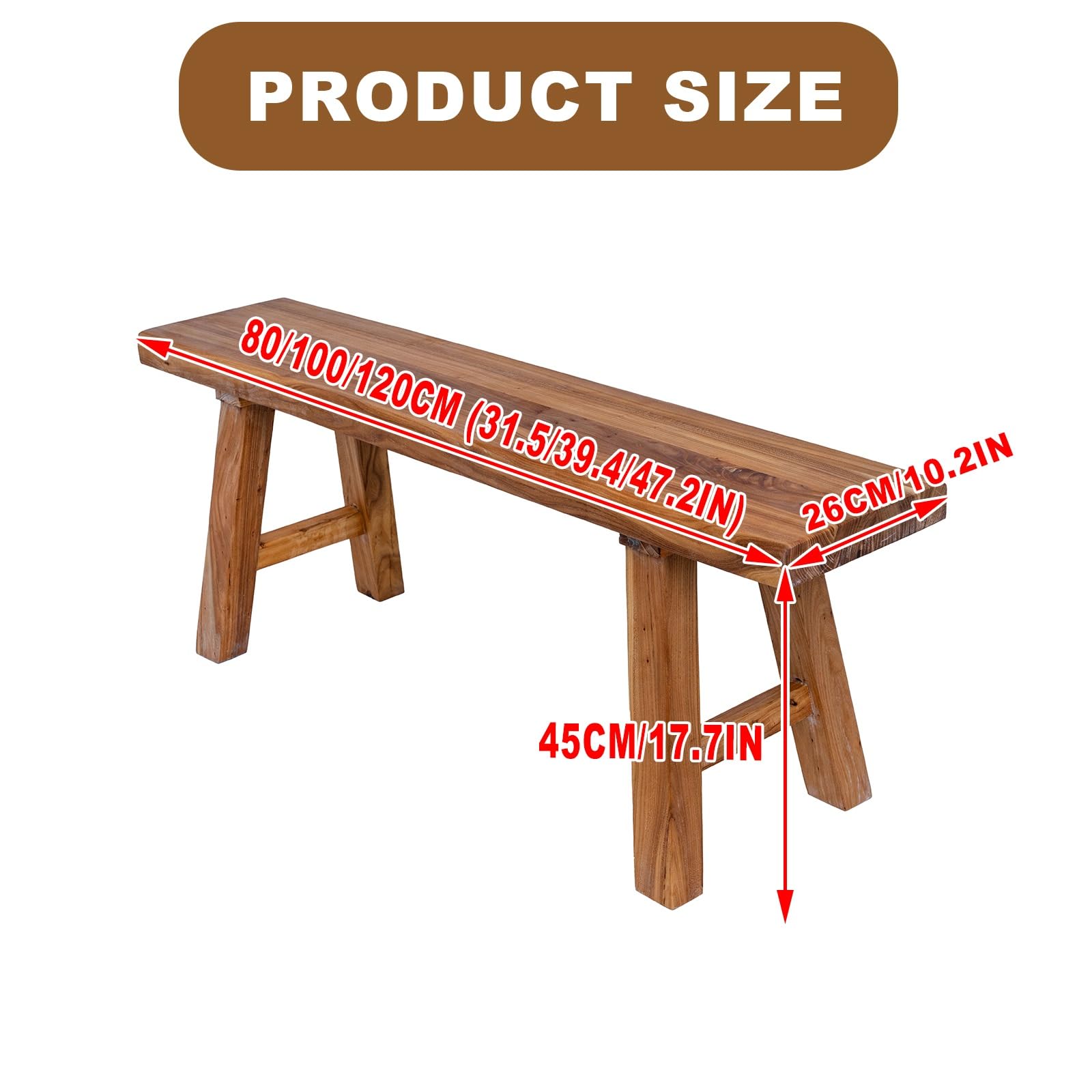 Banco Madera Rustico,Banco de Comedor de Madera,Banco Zapatero, Extremo de Cama,Entrada