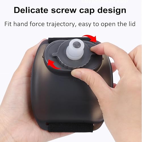 Miniatura 5 de 2 botellas de agua de muñeca, botella de agua de silicona para correr manos libres de 7 onzas, deportes, portátil, fitness, ciclismo, maratón,