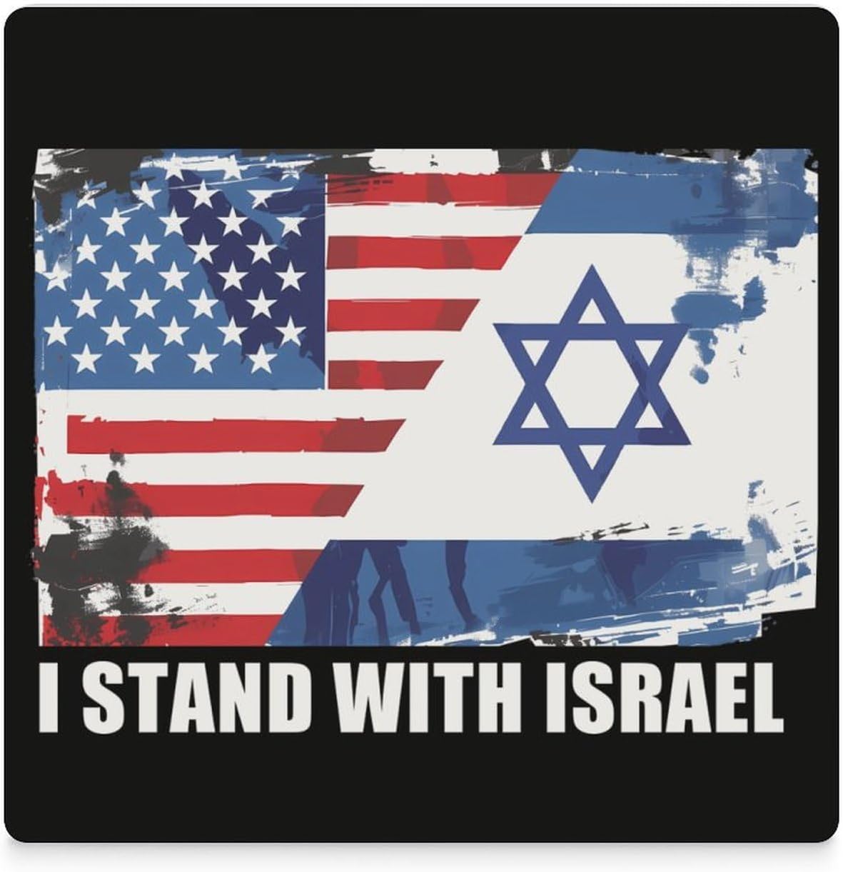 I Stand with Israel Coaster for Drinks Square Ceramic Table Coasters Stone Mat Crafts 6PCS Home Kitchen Decor