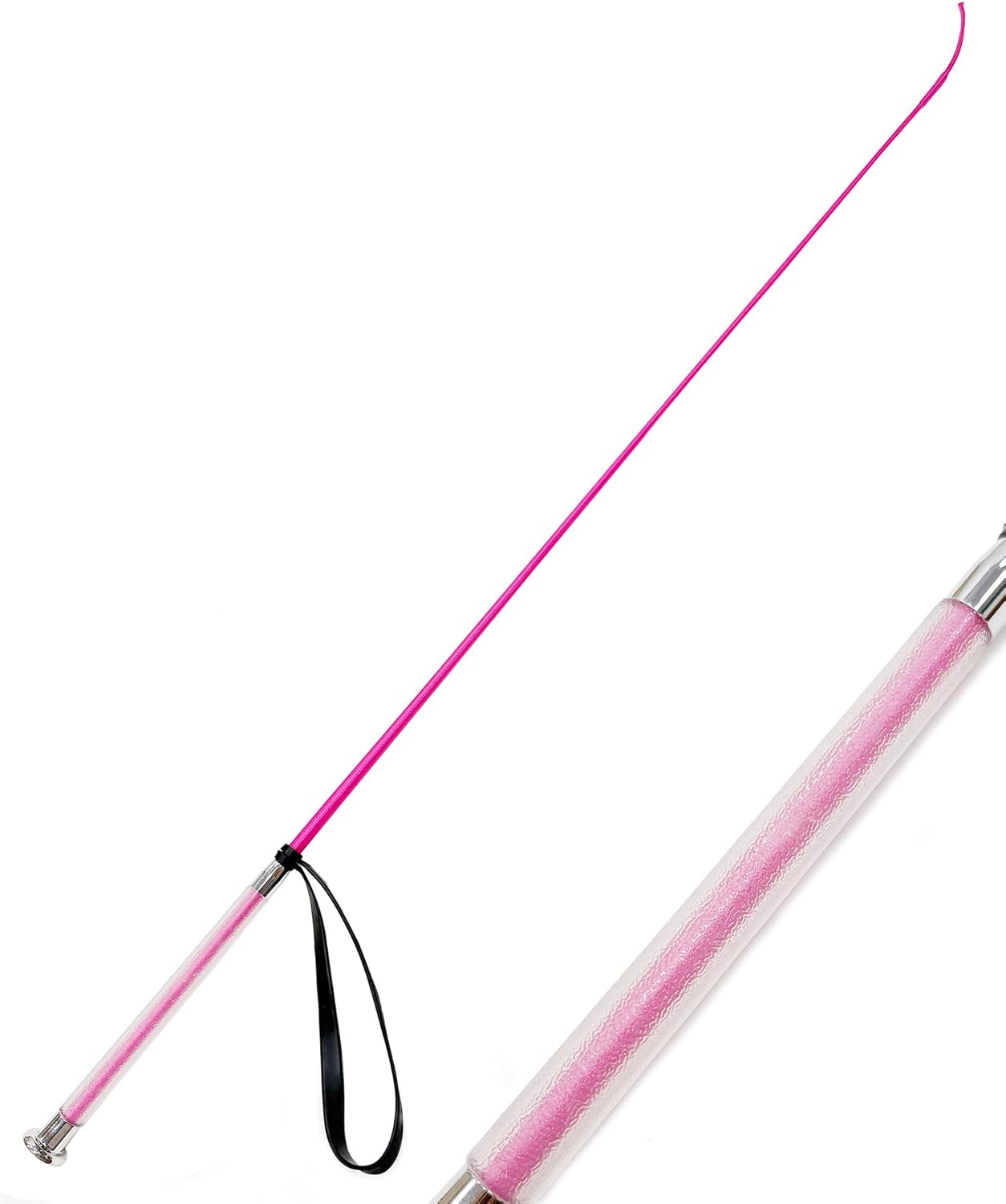 Horse Dressage Whip 43inch/47inch,Pig Whip Training Livestock Stick with Wristband,Comfortable Gel Handle