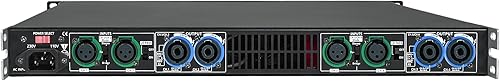 Miniatura 4 de Sound Town Amplificador de potencia PA/DJ ligero de 1U de 4 canales, 4 x 1150W a 4 ohmios para instalación, conferencia (UPDM-Q3)