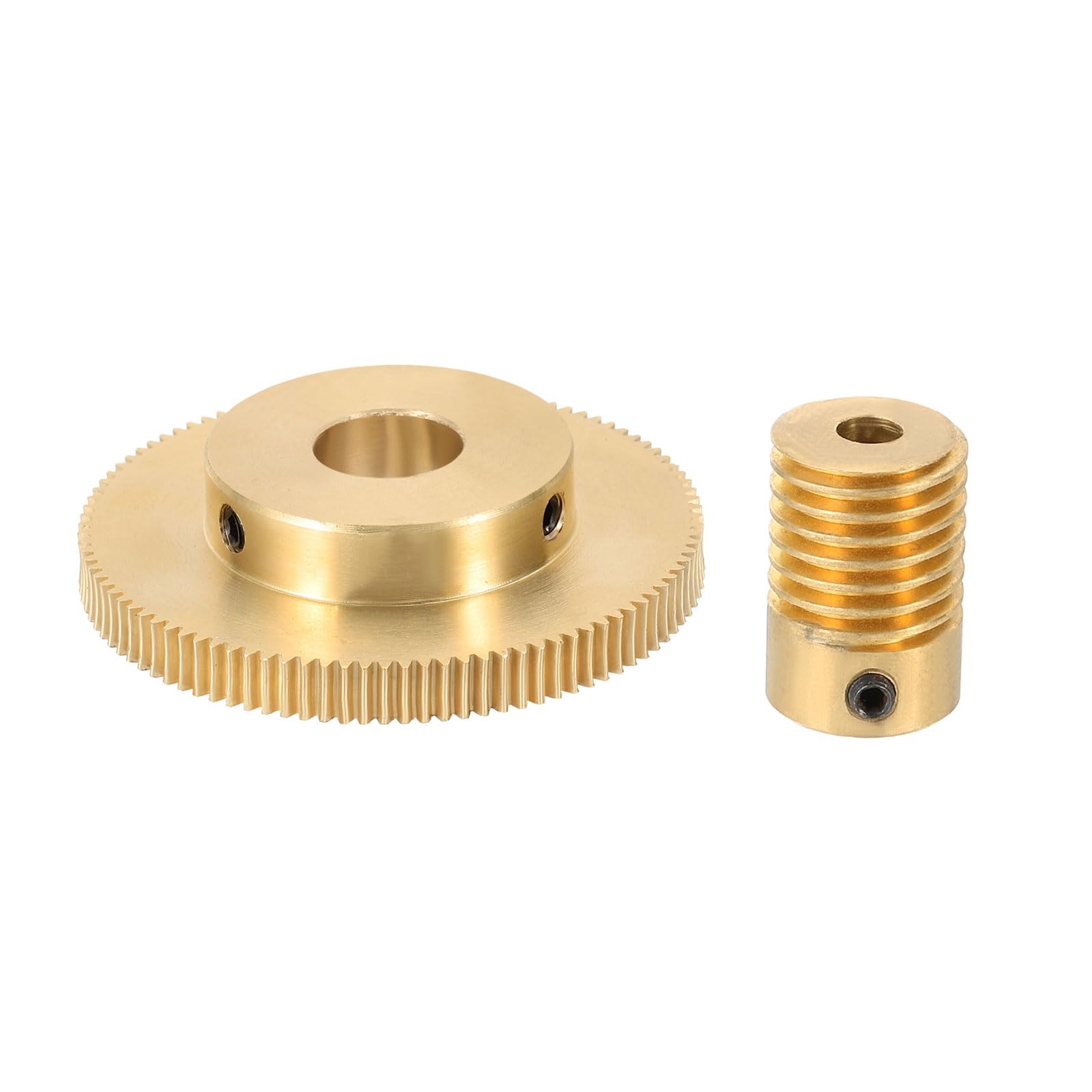 QUARKZMAN Set Ingranaggio A Vite Senza Fine 100D 0.5 Modulo 100:1 Rapporto Di Riduzione Rotazione Destra Scatola Ingranaggi (Ingranaggio Ottone-Foro 12mm Asta Ottone Foro 4mm)
