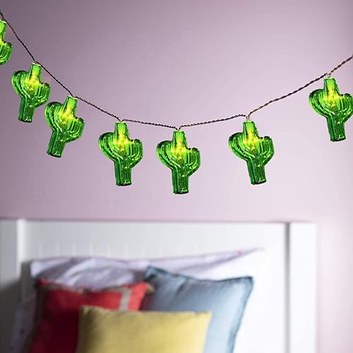 Miniatura 6 de Sezrgiu Guirnalda de luces de cactus, 10 pies9.8 ft, 20 luces LED enchufables, luces de hadas blancas cálidas para Navidad, boda, fiesta, decoración