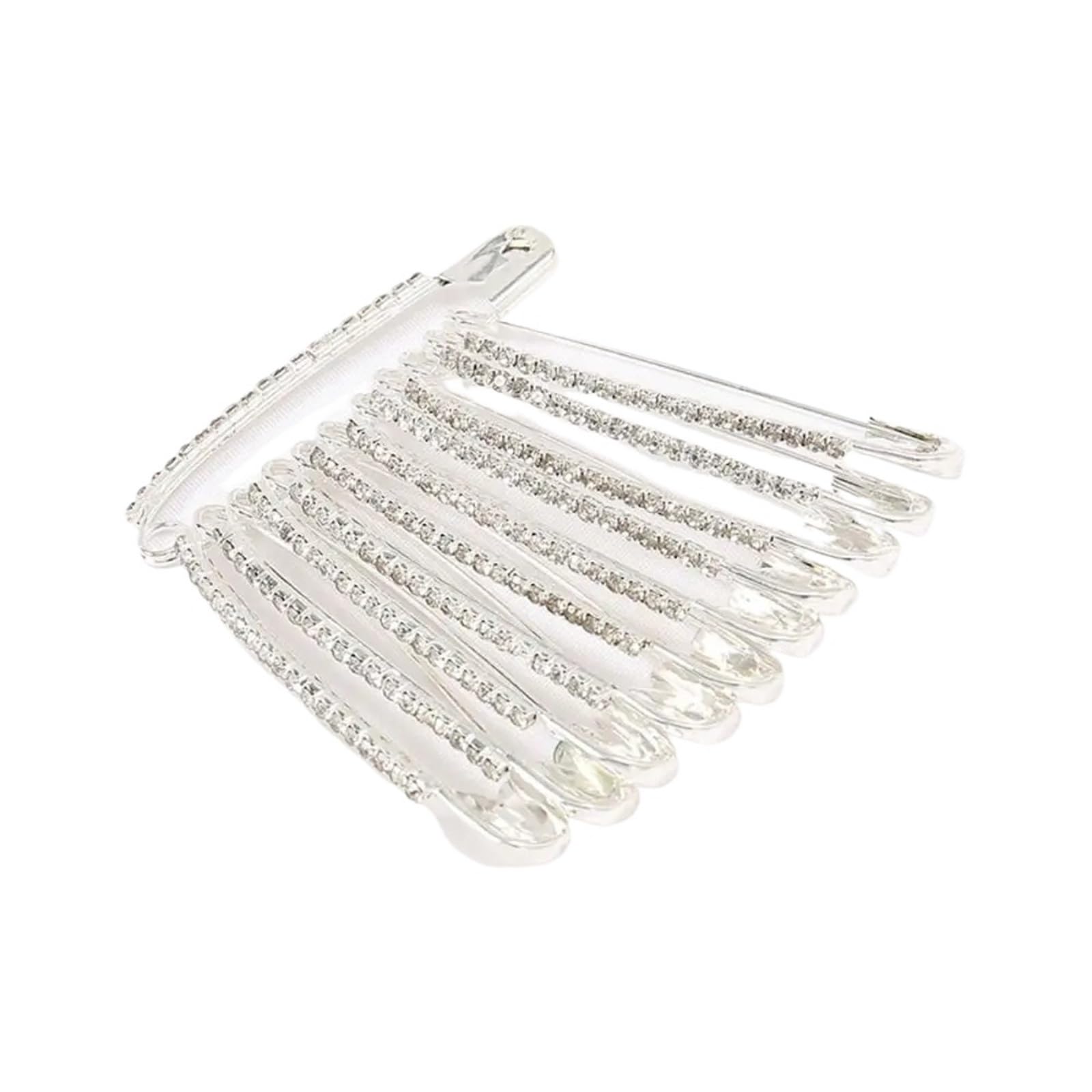 LUYSGBXR Brooch Pin Gold Rhinestone Safety Pins Brooches Sweater Shawl Clips For Women Clothing Hat Accessory(Silver-10pcs)