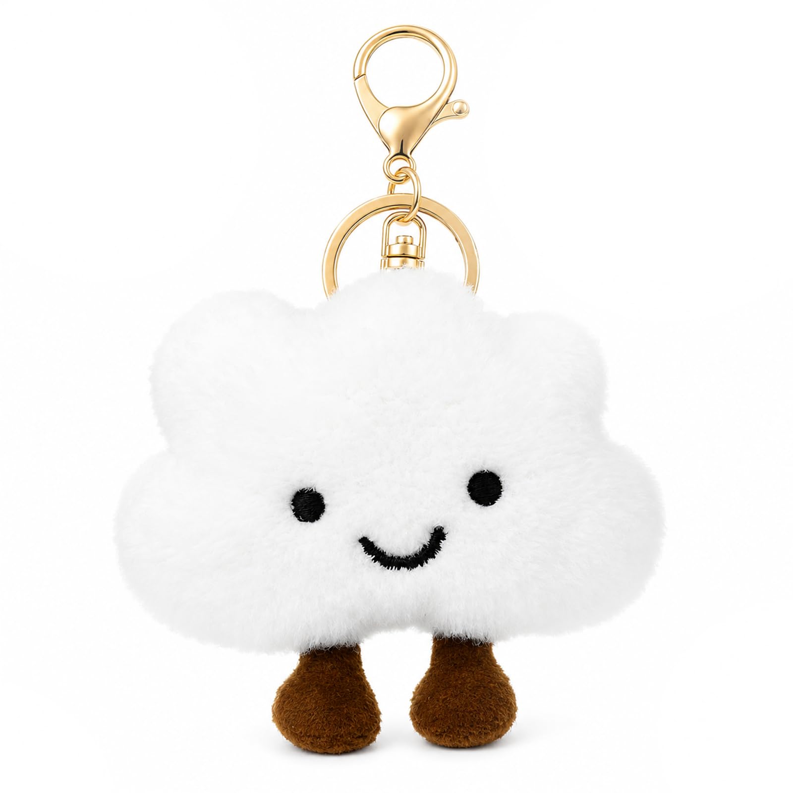 Zyssby Cloud Plush Keychain,Cute Keychain,Soft Bag Charm,for Backpack Wallet Handbag Keyring Decoration Car Accessory Gifts(9x10cm)