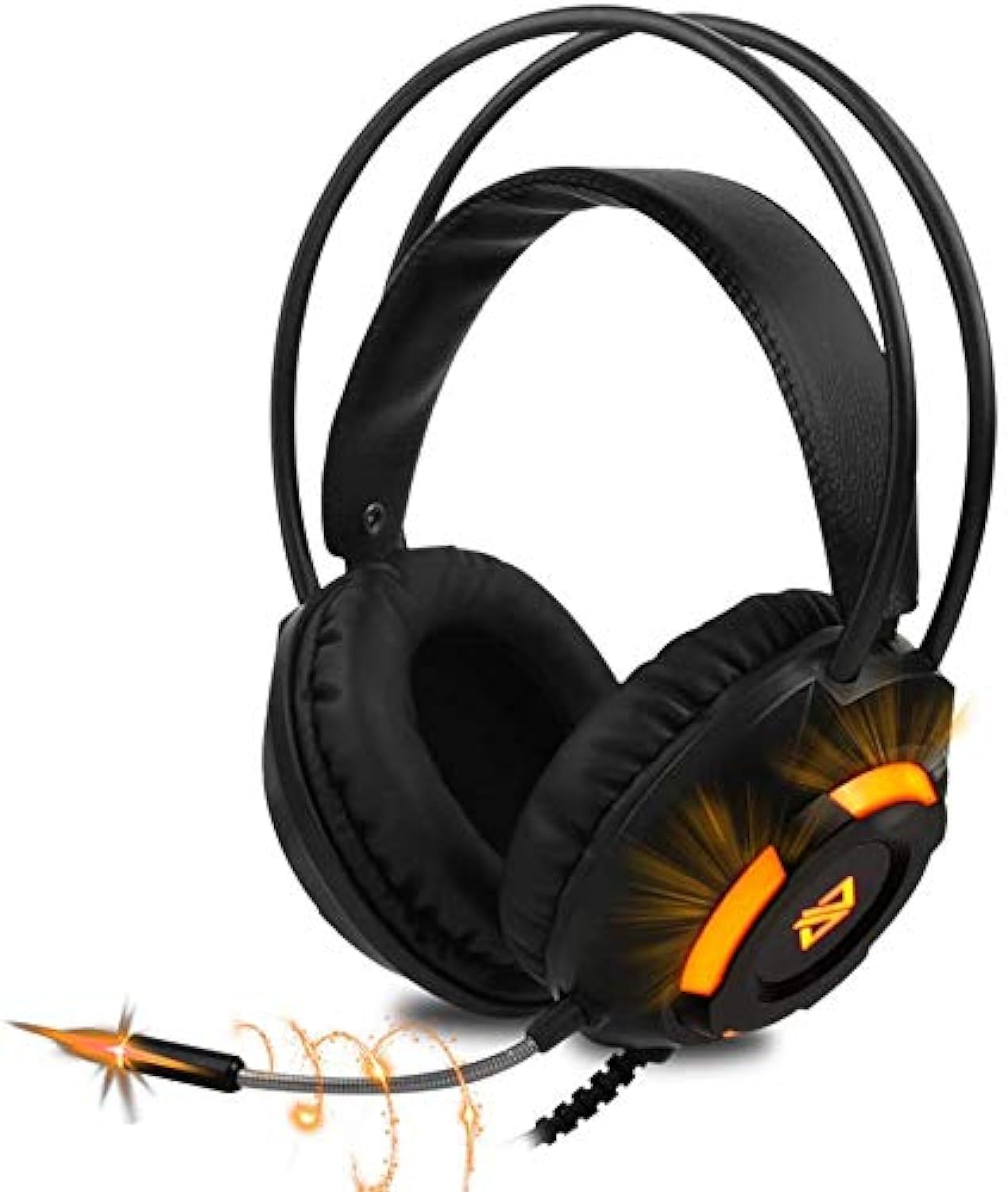 Ajazz AX120 USB Wired Headset 3.5mm Stereo Gaming Headset Noise Cancelling Headphone with Mic 50mm Driver Unit- (BLACK)