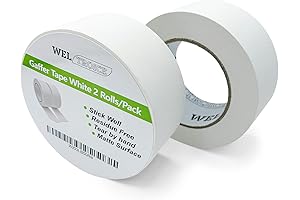 Gaffer Tape, White, Non-Reflective, Pro Grade, Versatile, Hand Tear, Residue Free, for Cable, Stage, Photography