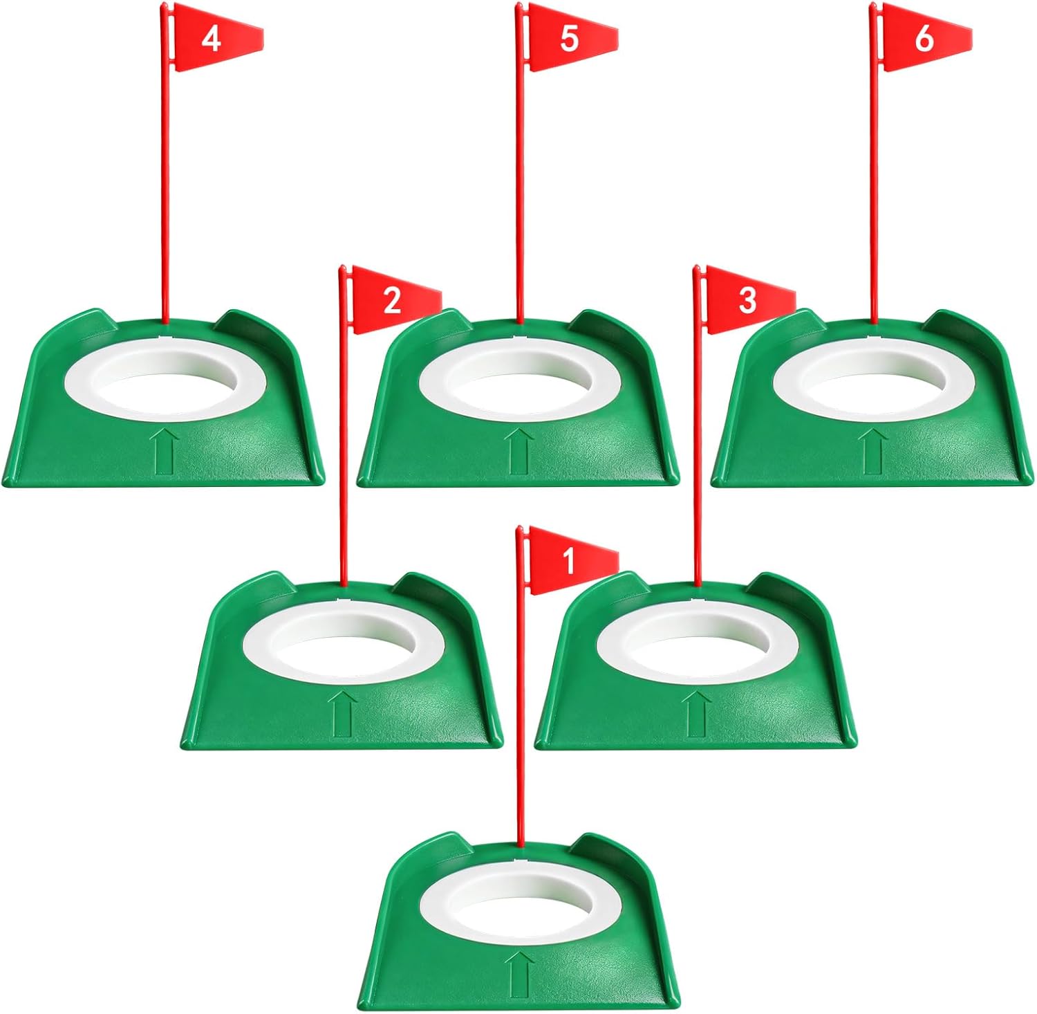 FINGER TEN Golf Putting Cup with Numbered Flag Design Value 6 or 9 Pack, Durable Plastic Practice Cups Golf Training Aids, Lightweight Easy to Carry for Office Backyard Indoor Outdoor